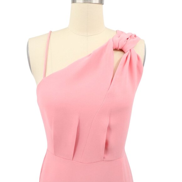 Reiss Delilah Strappy One Shoulder Pink Asymmetrical Hem Midi Dress 2 - Picture 5 of 9